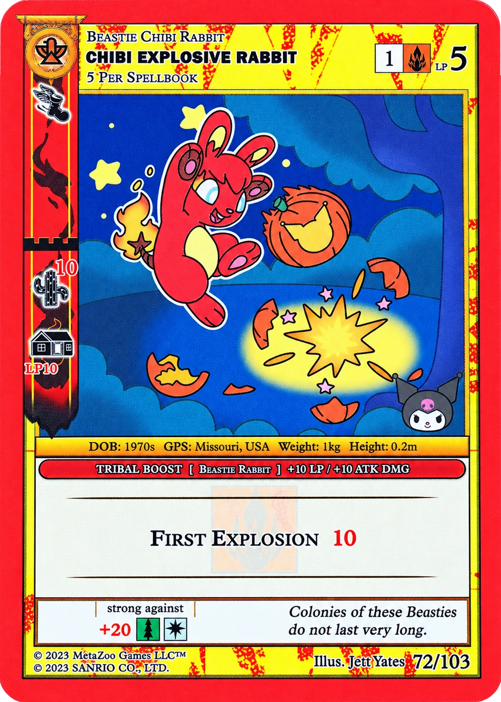 Chibi Explosive Rabbit 72/103 Non-Holo — Kuromi's Cryptid Carnival