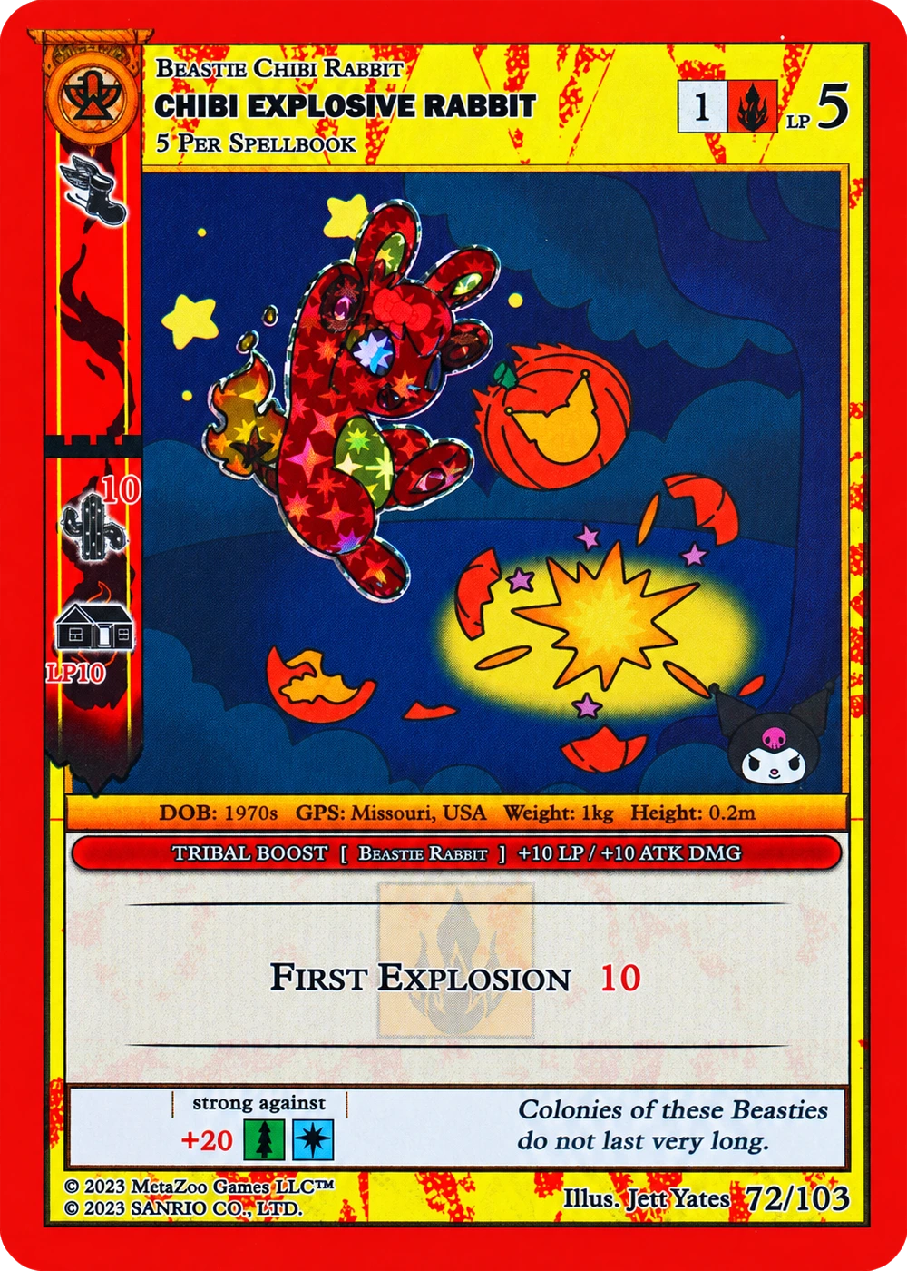 Chibi Explosive Rabbit 72/103 Reverse Holo — Kuromi's Cryptid Carnival