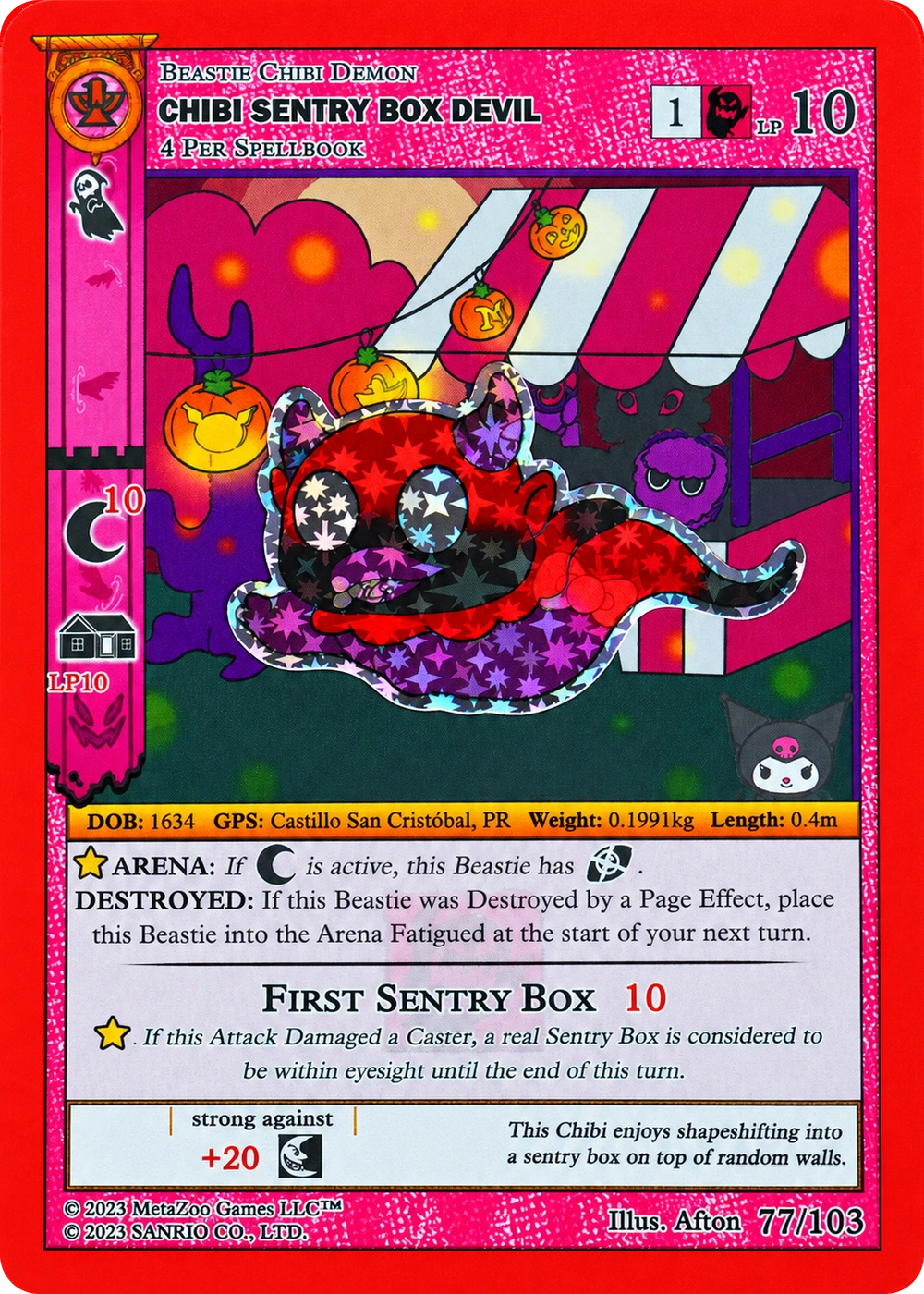 Chibi Sentry Box Devil 77/103 Reverse Holo — Kuromi's Cryptid Carnival