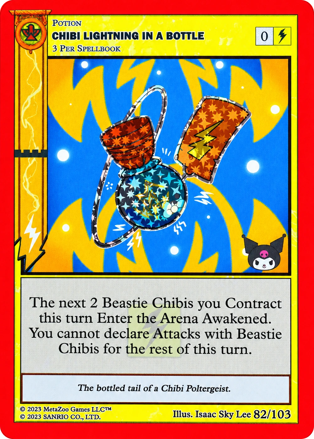 Chibi Lightning in a Bottle 82/103 Reverse Holo — Kuromi's Cryptid Carnival