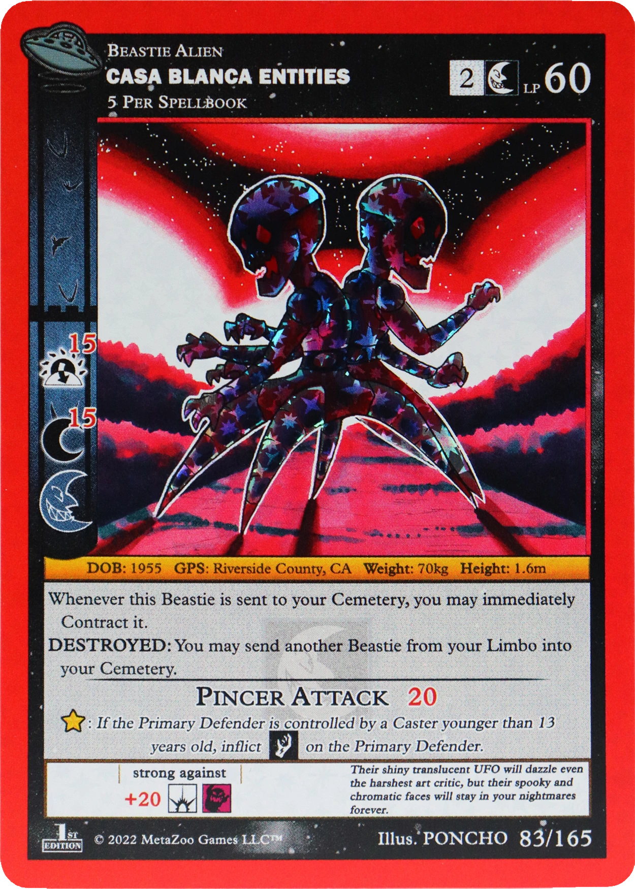 Casa Blanca Entities 83/165 Reverse Holo MetaZoo UFO