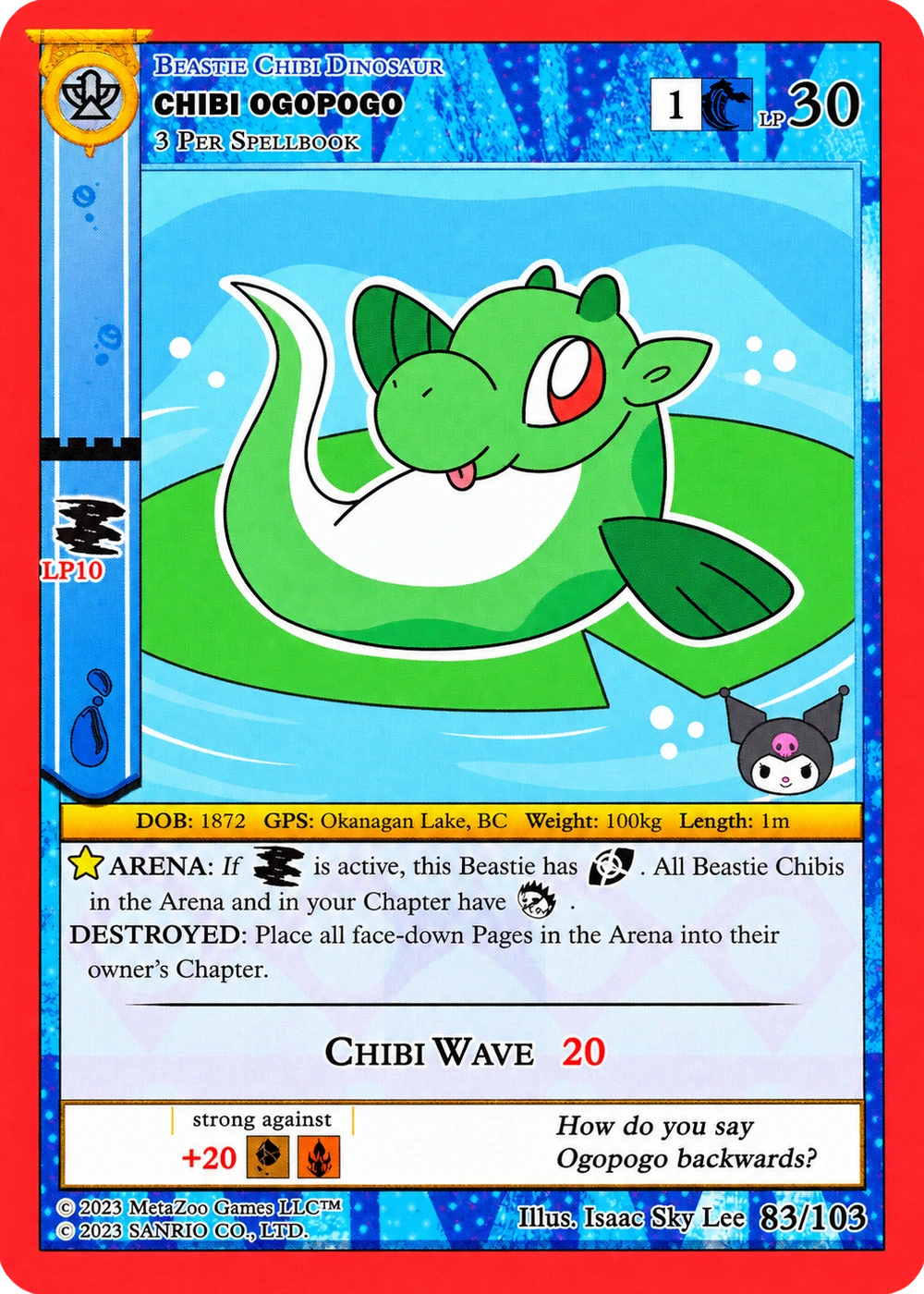 Chibi Ogopogo 83/103 Non-Holo — Kuromi's Cryptid Carnival