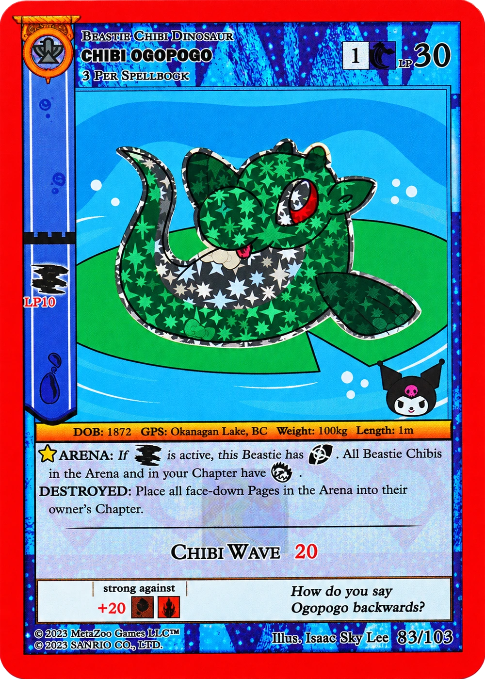 Chibi Ogopogo 83/103 Reverse Holo — Kuromi's Cryptid Carnival