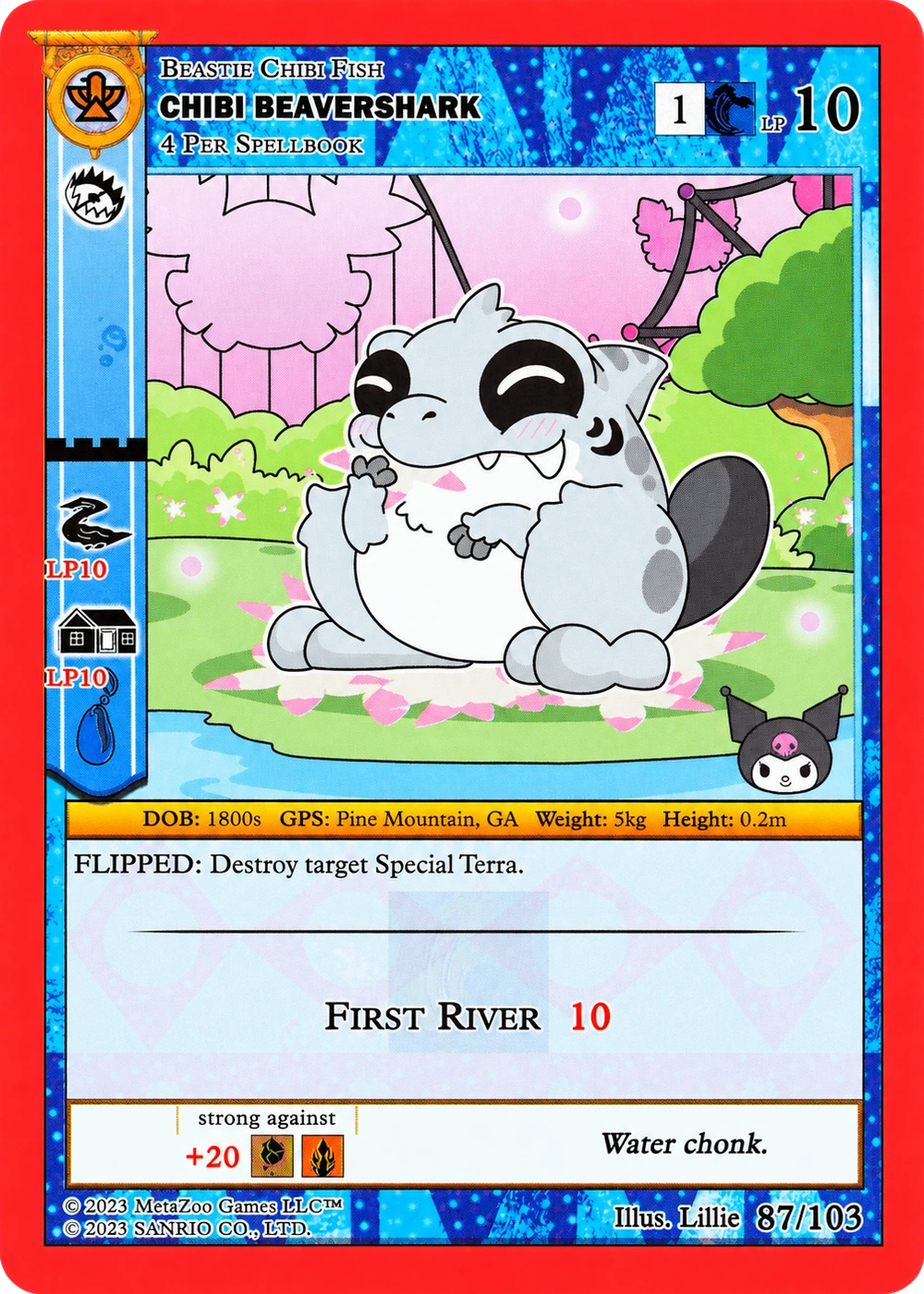 Chibi Beavershark 87/103 Non-Holo — Kuromi's Cryptid Carnival