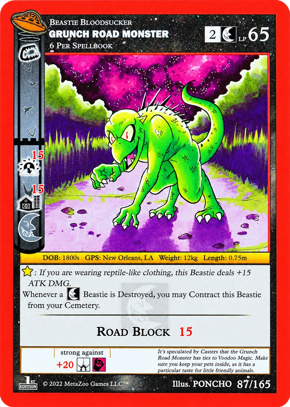 Crunch Road Monster 87/165 Non-Holo MetaZoo UFO