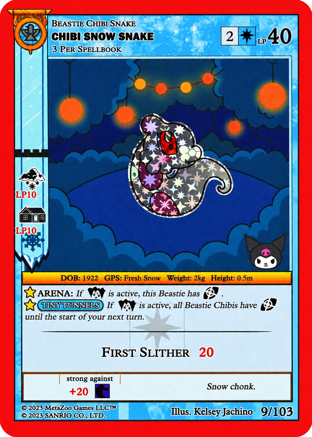 Chibi Snow Snake 91/103 Reverse Holo — Kuromi's Cryptid Carnival