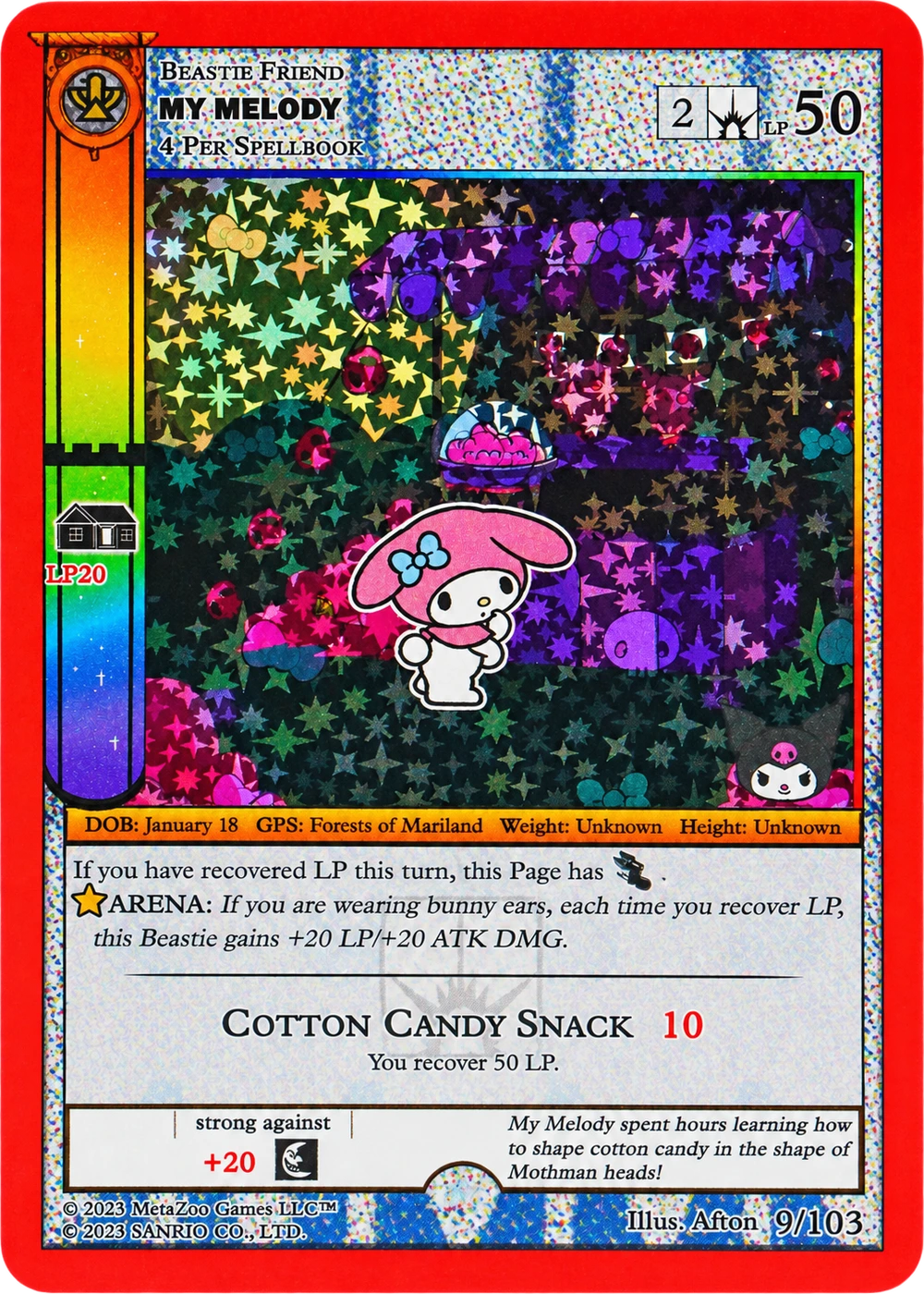 My Melody 9/103 Full Holo — Kuromi's Cryptid Carnival