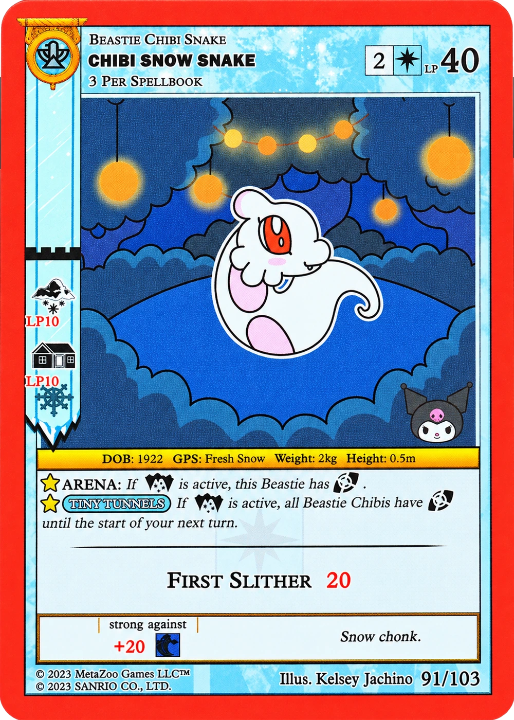 Chibi Snow Snake 91/103 Non-Holo — Kuromi's Cryptid Carnival