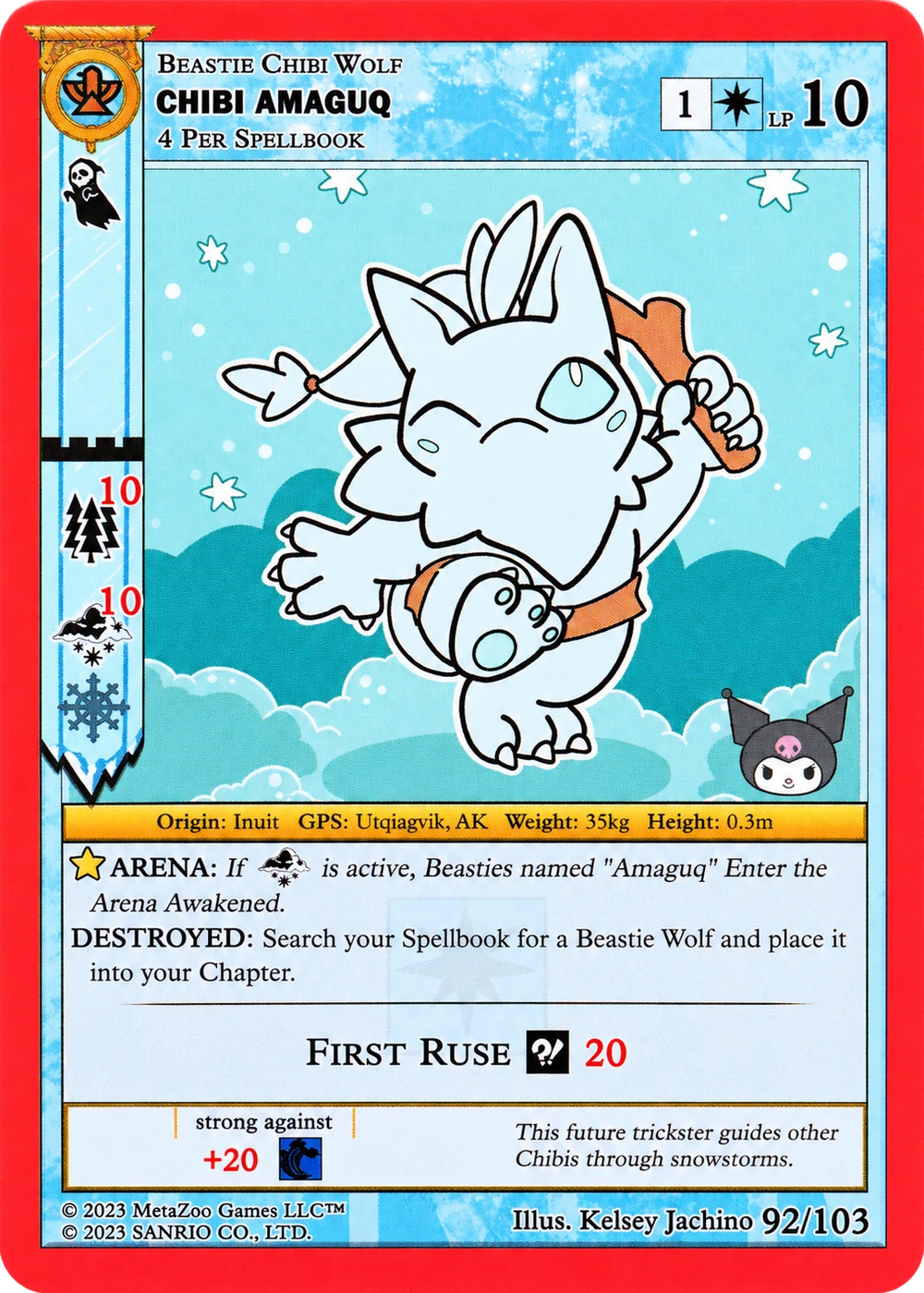 Chibi Amaguq 92/103 Non-Holo — Kuromi's Cryptid Carnival