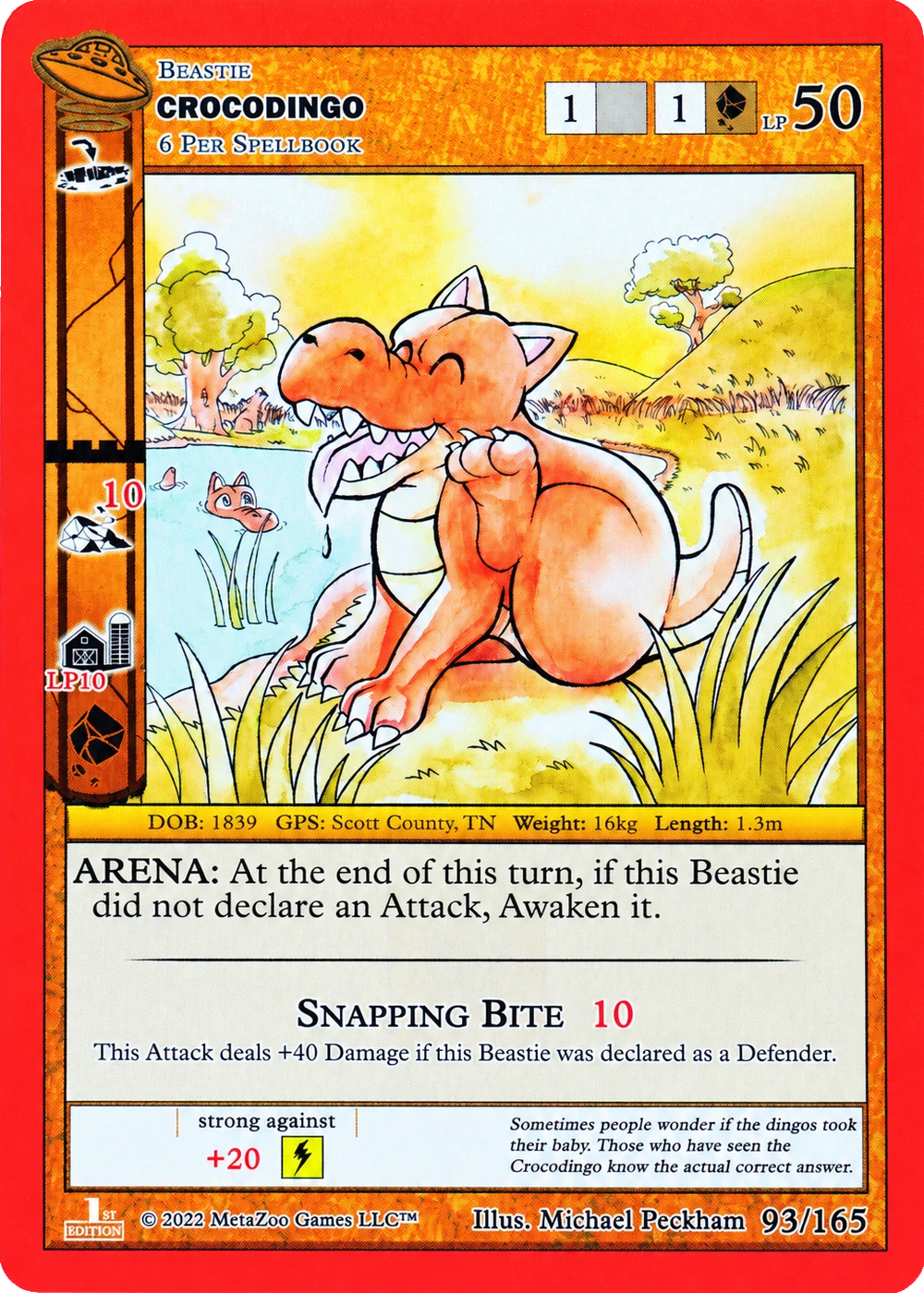 Crocodingo 93/165 Non-Holo MetaZoo UFO