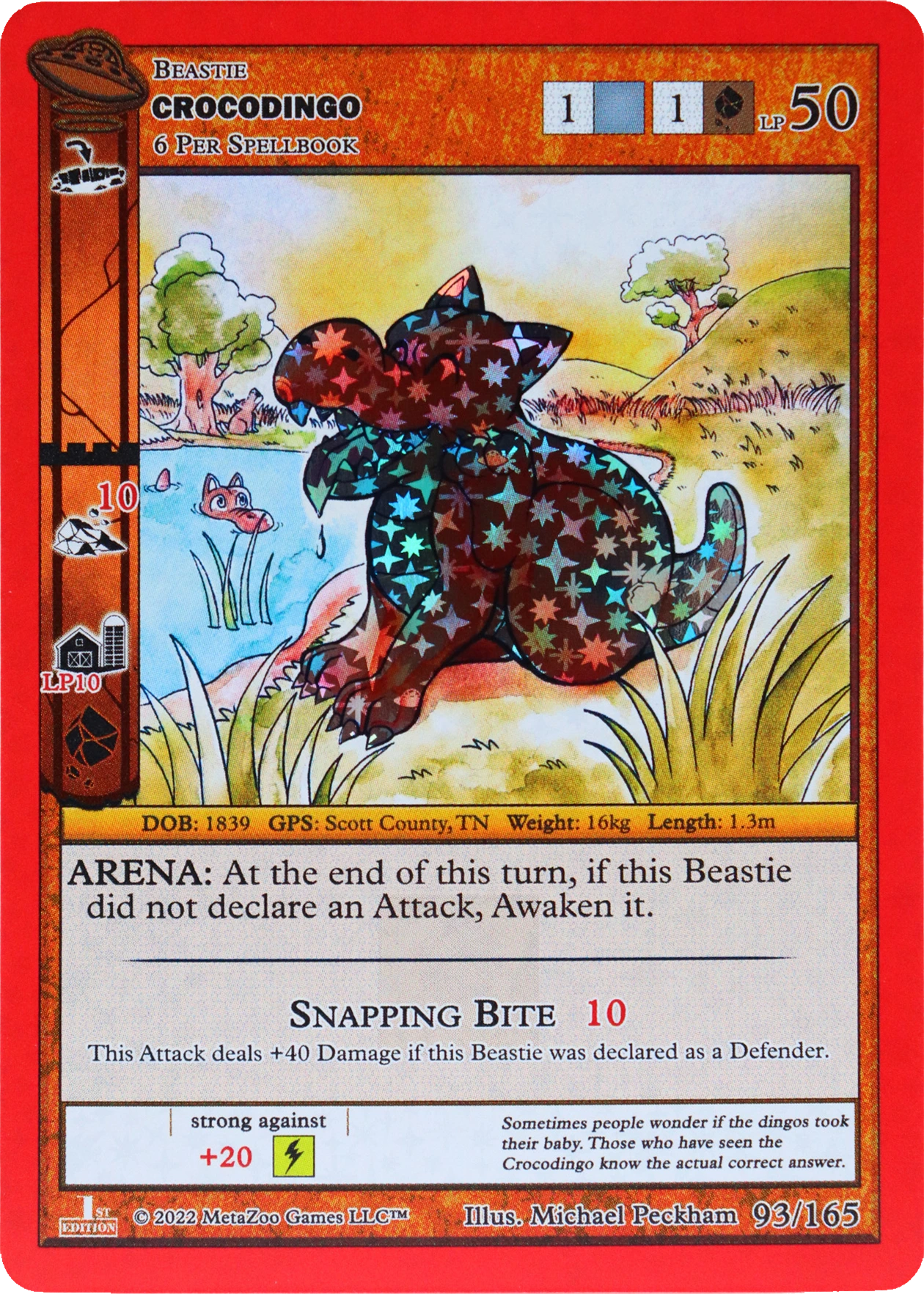 Crocodingo 93/165 Reverse Holo MetaZoo UFO