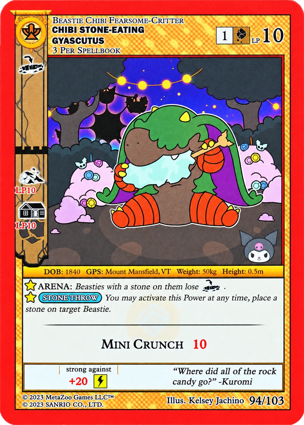 Chibi Stone-Eating Gyascutus 94/103 Non-Holo — Kuromi's Cryptid Carnival