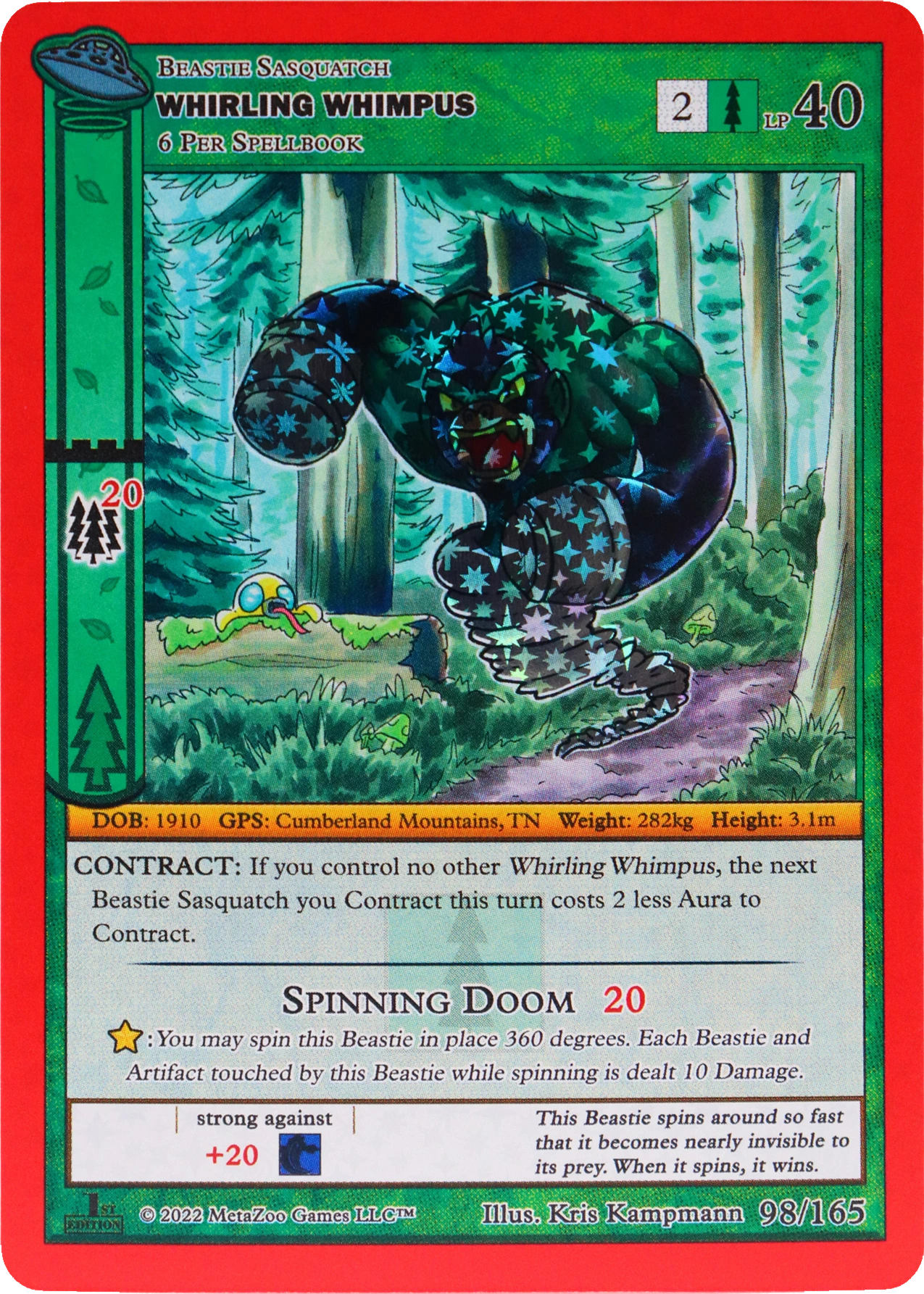 Whirling Whimpus 98/165 Reverse Holo MetaZoo UFO